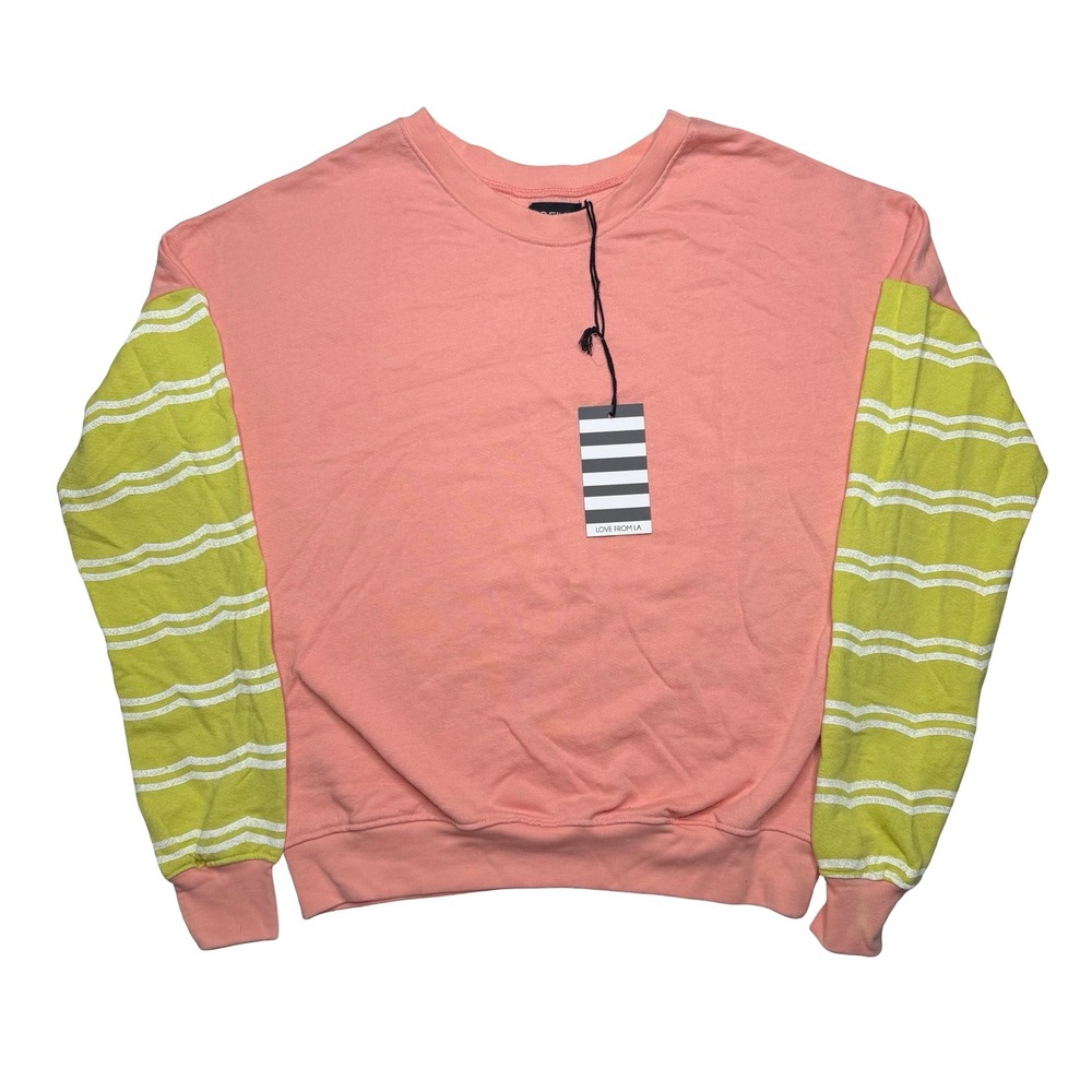 Y2K 2000s LA Fine women's purple and green sweatshirt sweater
